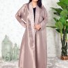 3908 1 Beads Embellished Abaya with Detailed Cuffs and Collar