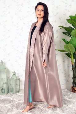 Beads Embellished Abaya with Detailed Cuffs and Collar 9 3908 3 Beads Embellished Abaya with Detailed Cuffs and Collar