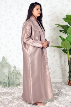 Beads Embellished Abaya with Detailed Cuffs and Collar 10 3908 4 Beads Embellished Abaya with Detailed Cuffs and Collar