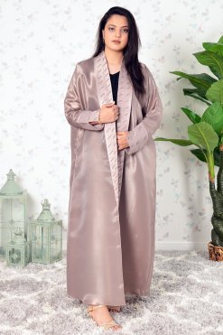 Beads Embellished Abaya with Detailed Cuffs and Collar 13 3908 8 Beads Embellished Abaya with Detailed Cuffs and Collar