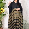3910 1 Modest Pleated Self Printed Farasha Abaya