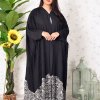 Tie and Dye Abaya with Matching Chiffon Trimming and Sheila