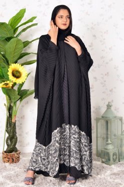 3911 52 Tie and Dye Abaya with Matching Chiffon Trimming and Sheila