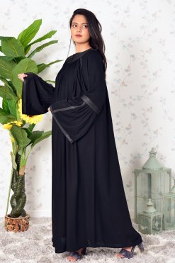 عباية مطرزة بالخرز على شكل طوق 8 3913 4 Collar Style Handwork Beads Embellished Abaya
