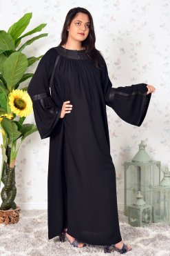 عباية مطرزة بالخرز على شكل طوق 11 3913 62 Collar Style Handwork Beads Embellished Abaya