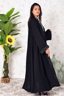 3915 3 Ribbon style bisht abaya