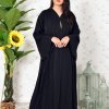 عباية مطرزة بأكمام جرسية على شكل حرف A 13 3919 1 A-Line Embroidered Bell Sleeves Abaya