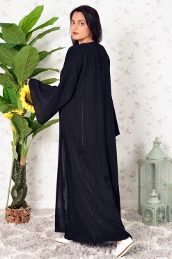 3919 22 A-Line Embroidered Bell Sleeves Abaya