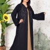 3923 1 1 Traditional Style Beads Embellished Black Abaya