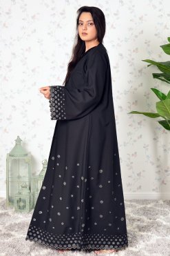Collar Style Button Embellished Embroidered Abaya 11 3927 4 1 Collar Style Button Embellished Embroidered Abaya