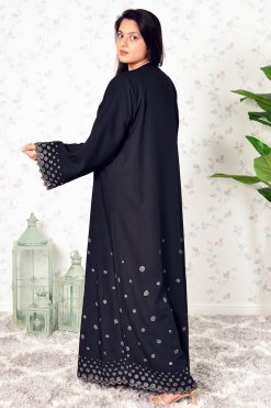 Collar Style Button Embellished Embroidered Abaya 14 3927 7 1 Collar Style Button Embellished Embroidered Abaya