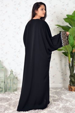 3929 6 Bahraini Bisht Style Abaya with Bead Embellishments and Hand Embroidery