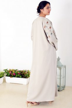 3930 3 Modern Hand Embroidered Abaya with Bead Embellishments
