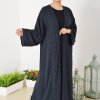 3932 1 Stylish Plain Bisht Abaya with Elegant Fabric Patterns for Effortless Sophistication
