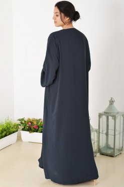3932 5 Stylish Plain Bisht Abaya with Elegant Fabric Patterns for Effortless Sophistication