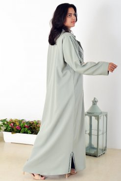 Chic Collar Style Green Abaya with Hand Embroidery – Perfect for Every Occasion 12 3936 6 Chic Collar Style Green Abaya with Hand Embroidery – Perfect for Every Occasion