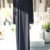 3939 1 Double Chiffon Black Abaya Adorned With Stunning Stone Embellishments