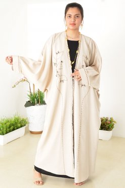 3940 8 2 Beads Embellished Bahraini Style Bisht Abaya