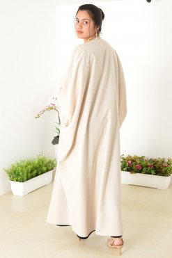 3940 10 2 Beads Embellished Bahraini Style Bisht Abaya