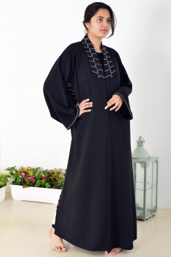 3945 7 1 Discover Elegance With Our Classic Look Coat Style Embroidered Abaya