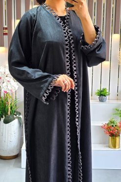 3947 3 1 Stitching Style Plain Bisht abaya