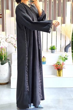 3947 4 1 Stitching Style Plain Bisht abaya