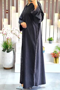 3947 6 1 Stitching Style Plain Bisht abaya