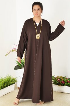 3948 4 1 Cuff Style Lace Embellished Abaya - Elevate Your Wardrobe with Style and Elegance
