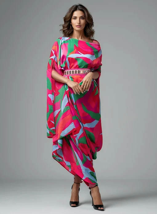 Multiprint Belt Dress