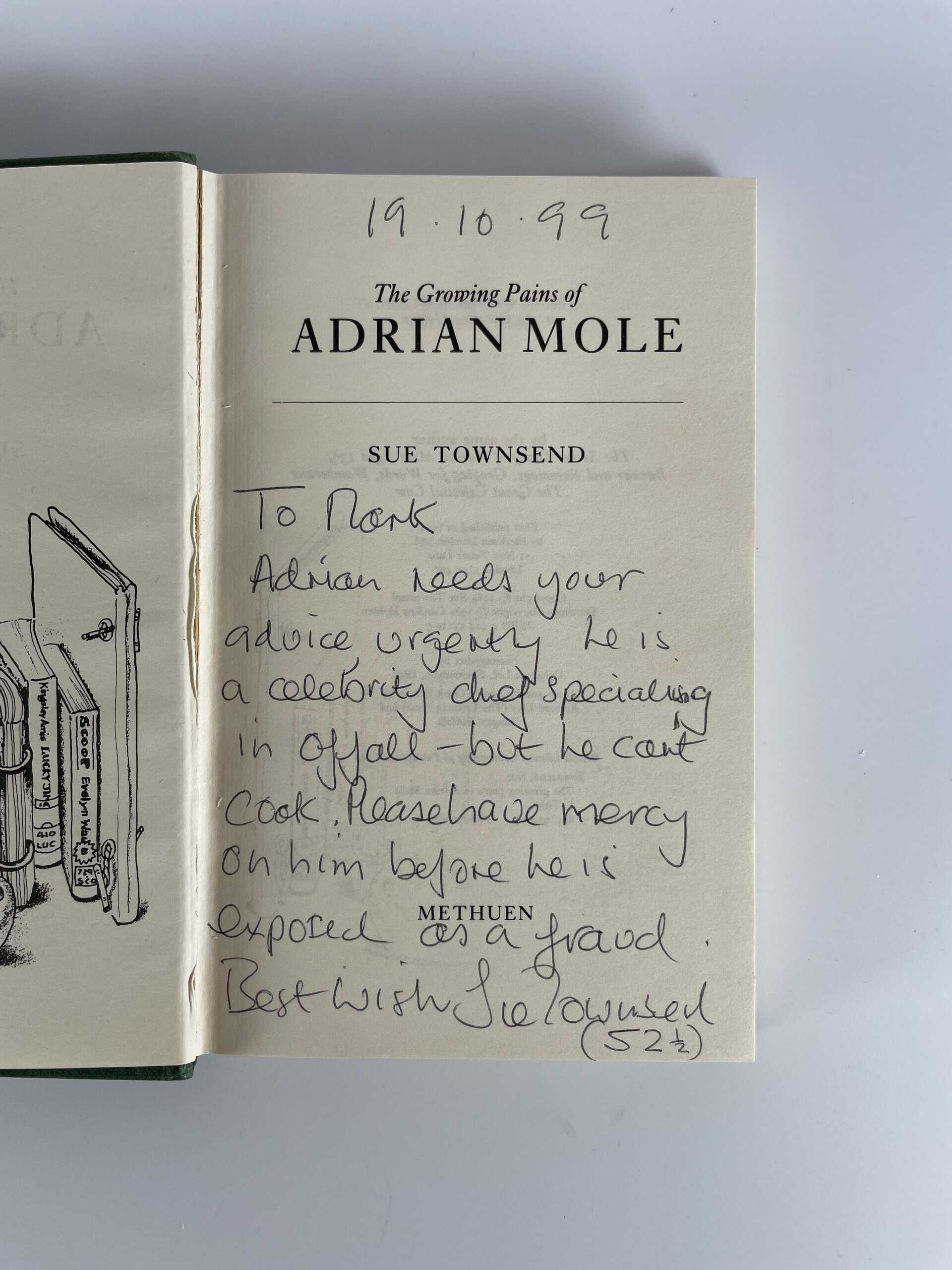 sue townsend the growing pains of adrian mole signed first2
