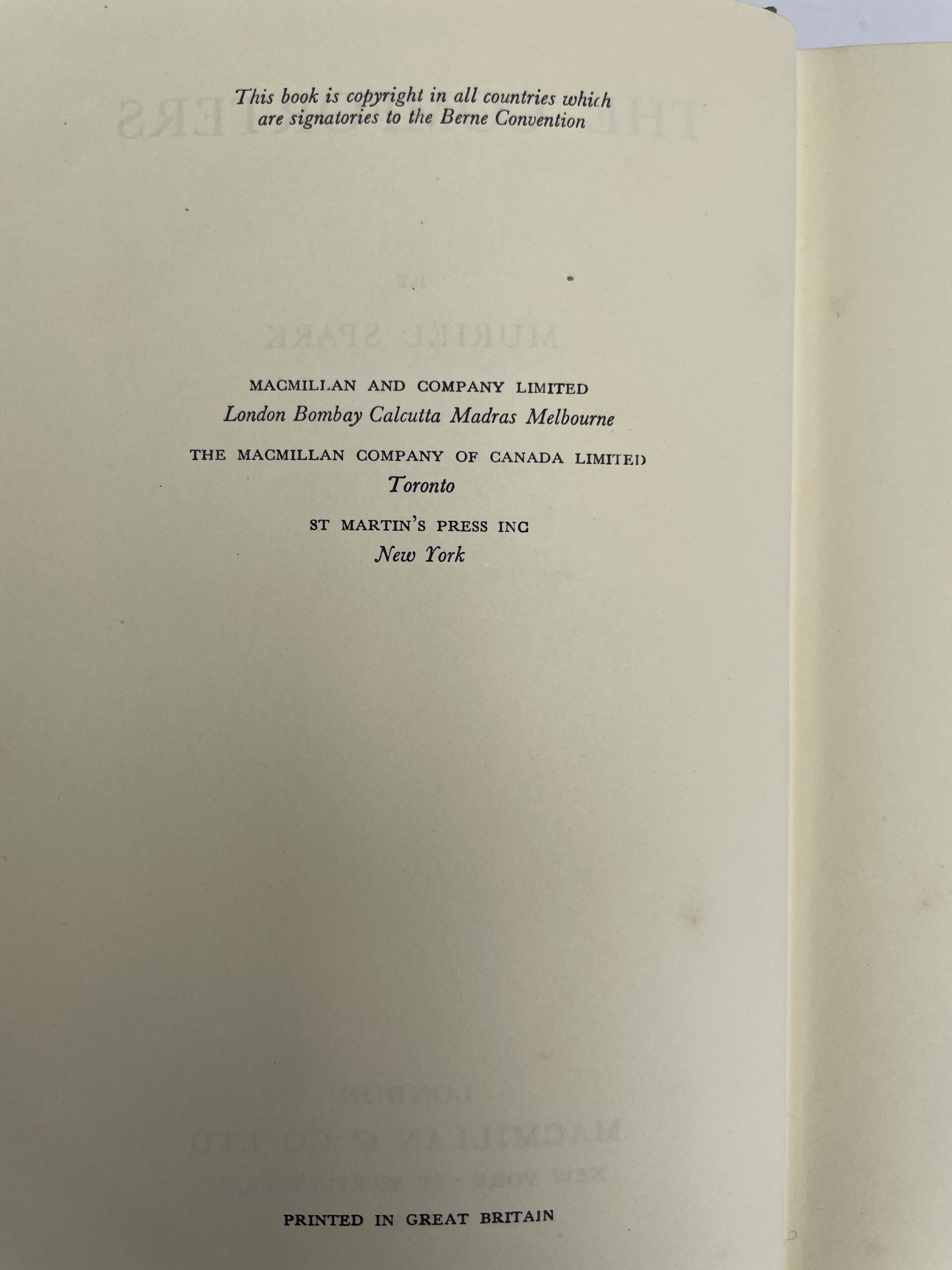 muriel spark the comforters first edition3