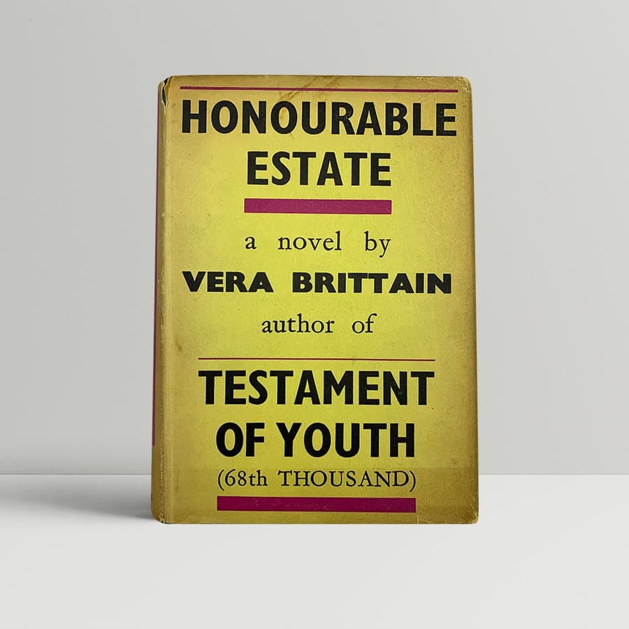 brittain vera honourable estate first uk edition 1936 signed