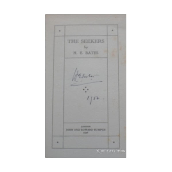 bates h e the seekers first uk edition 1926 signed 2