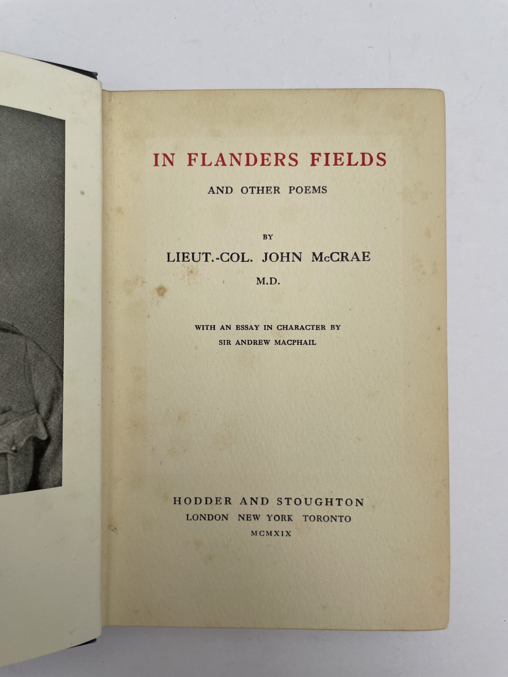 John McCrae - In Flanders Fields - First UK Edition 1919 - Image 3