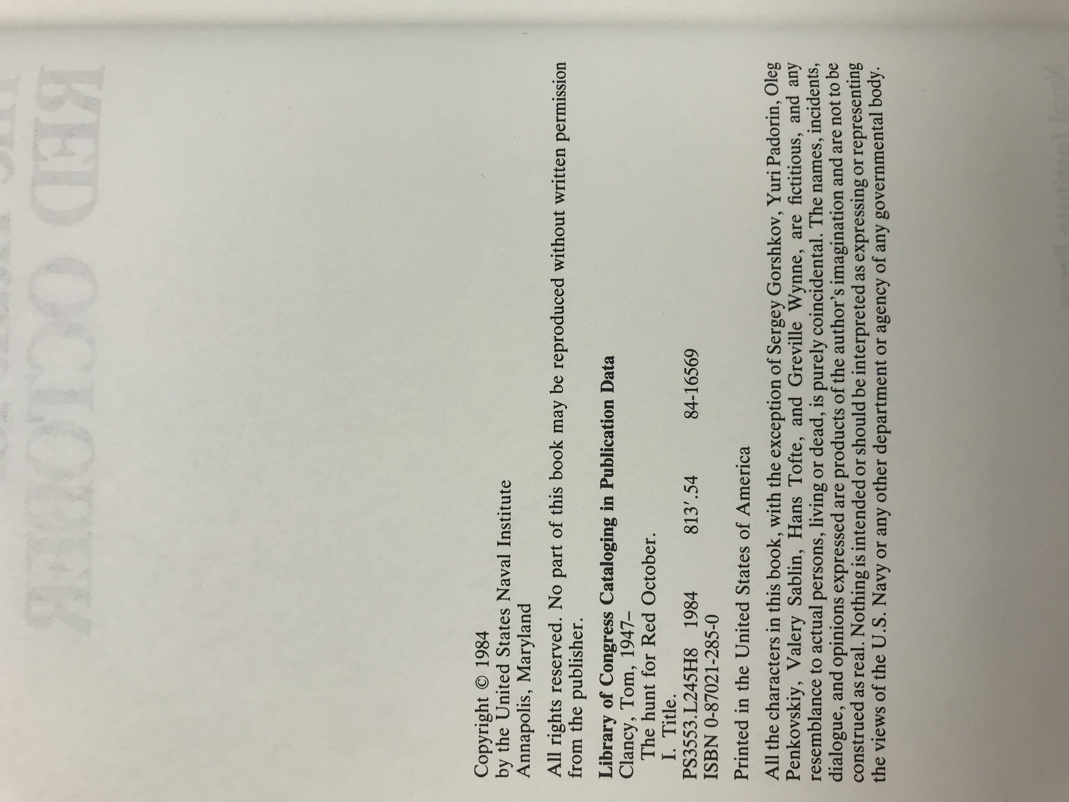 tom clancy the hunt for red october first edition2 1