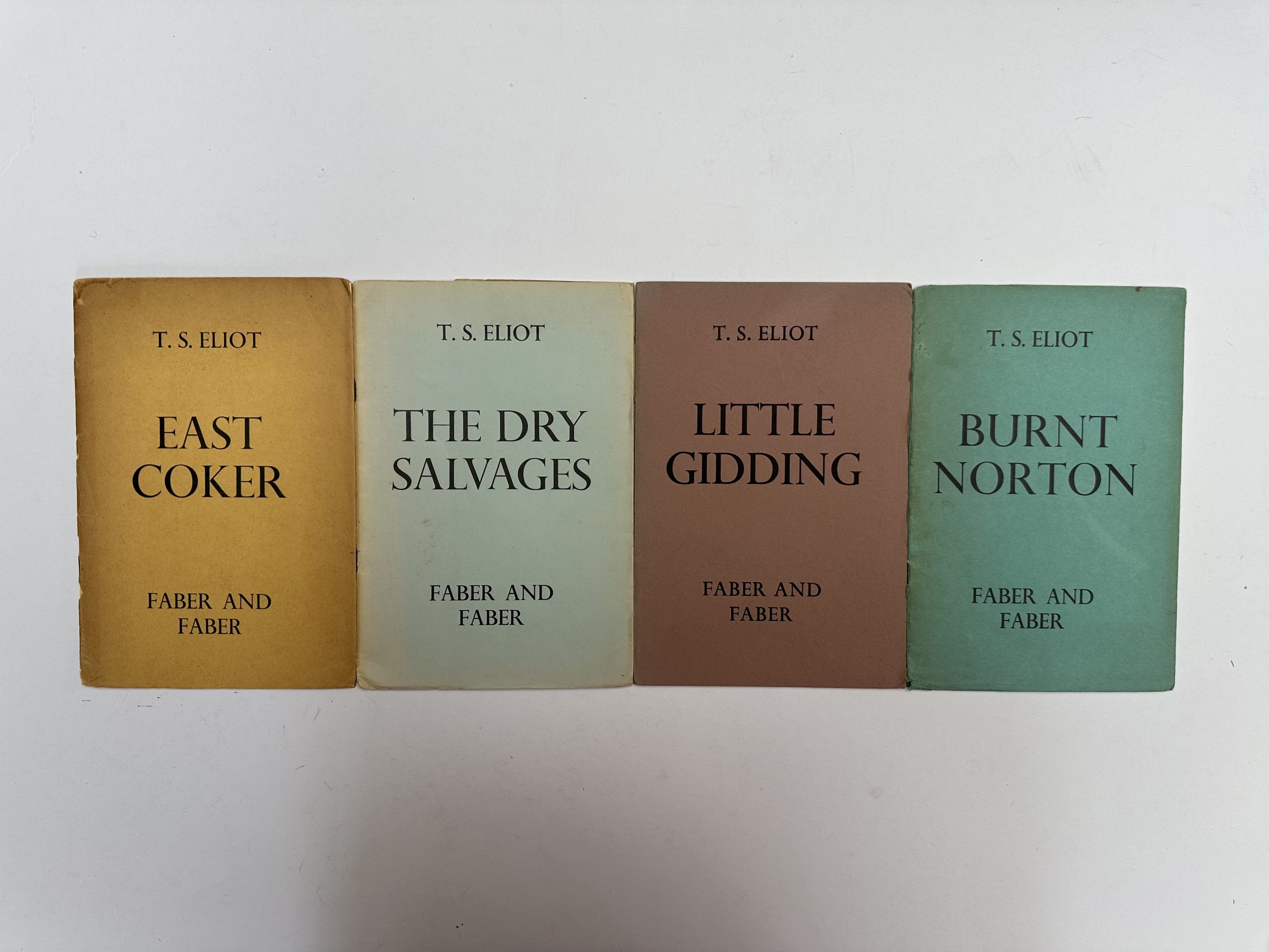 T.S. Eliot - The Four Quartets - All Four First Issue Softcovers - East Coker/Burnt Norton/Dry Salvages/Little Gidding - in custom-made case