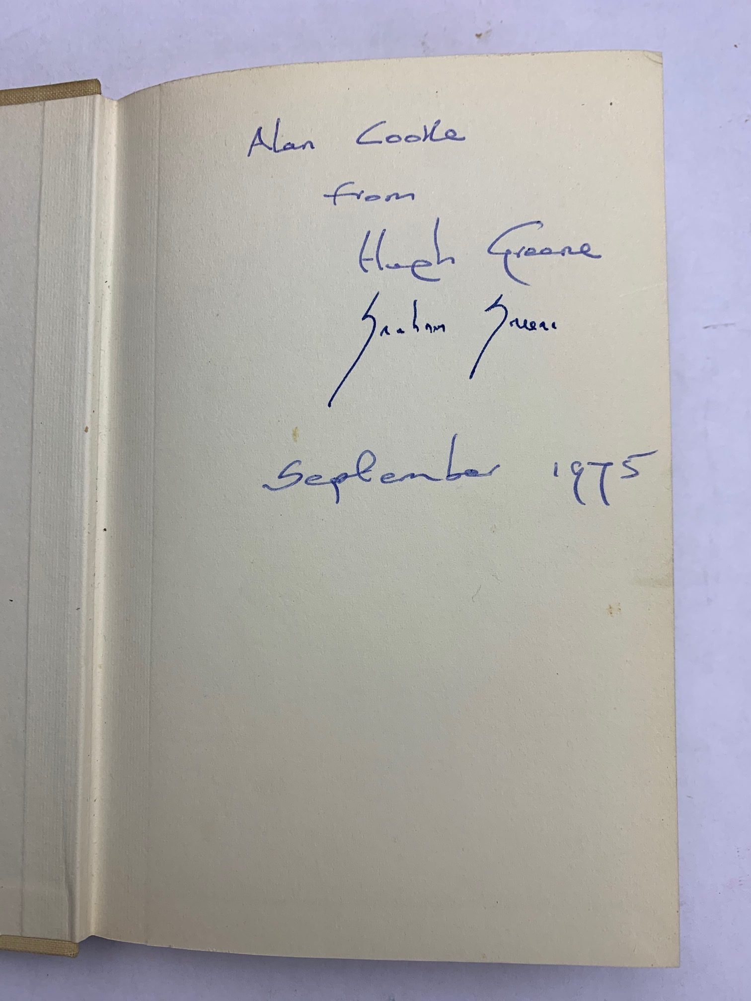 hugh greene graham greene the spys bedside book signed2