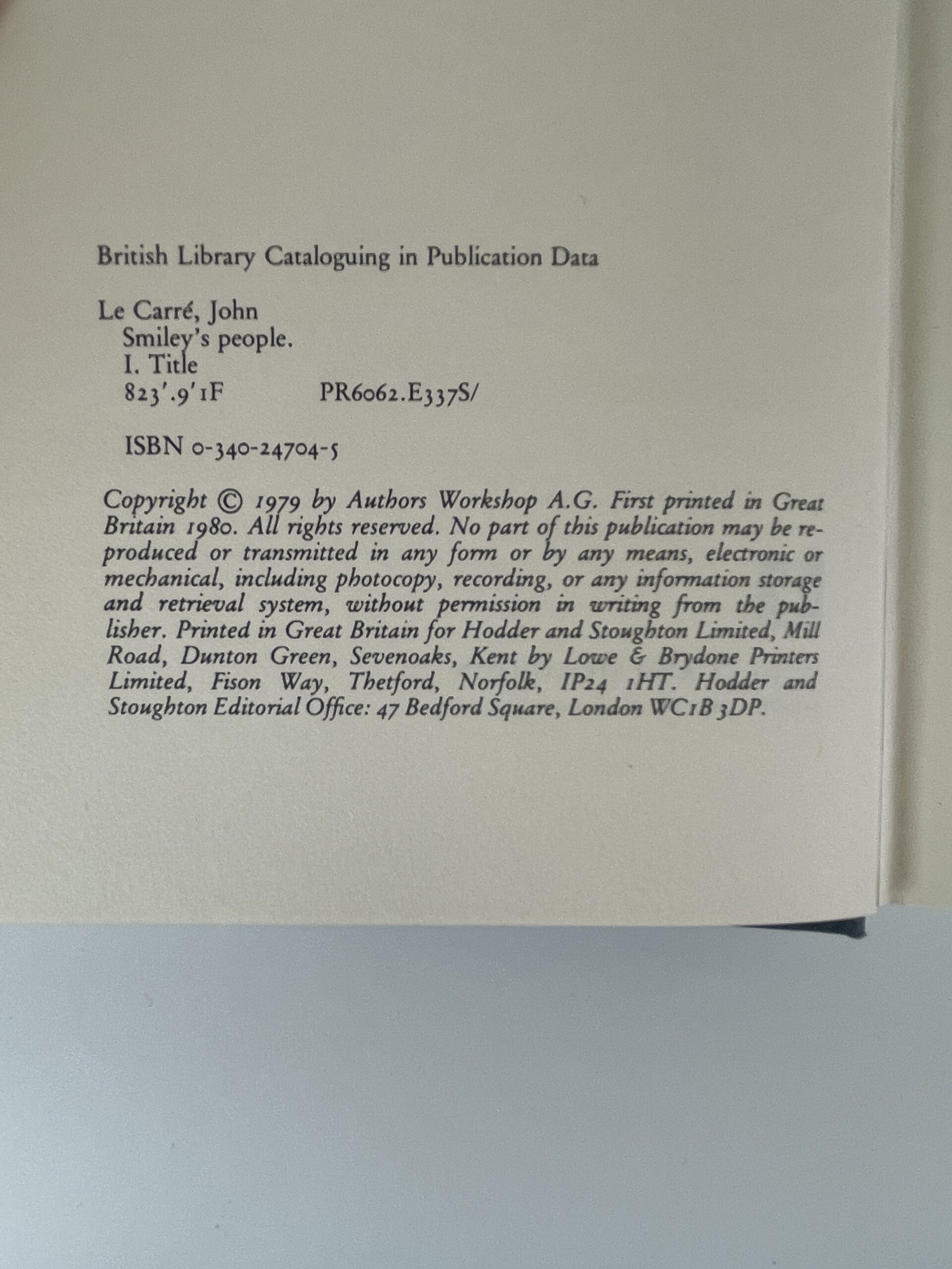 john le carre smileys people first 85 2