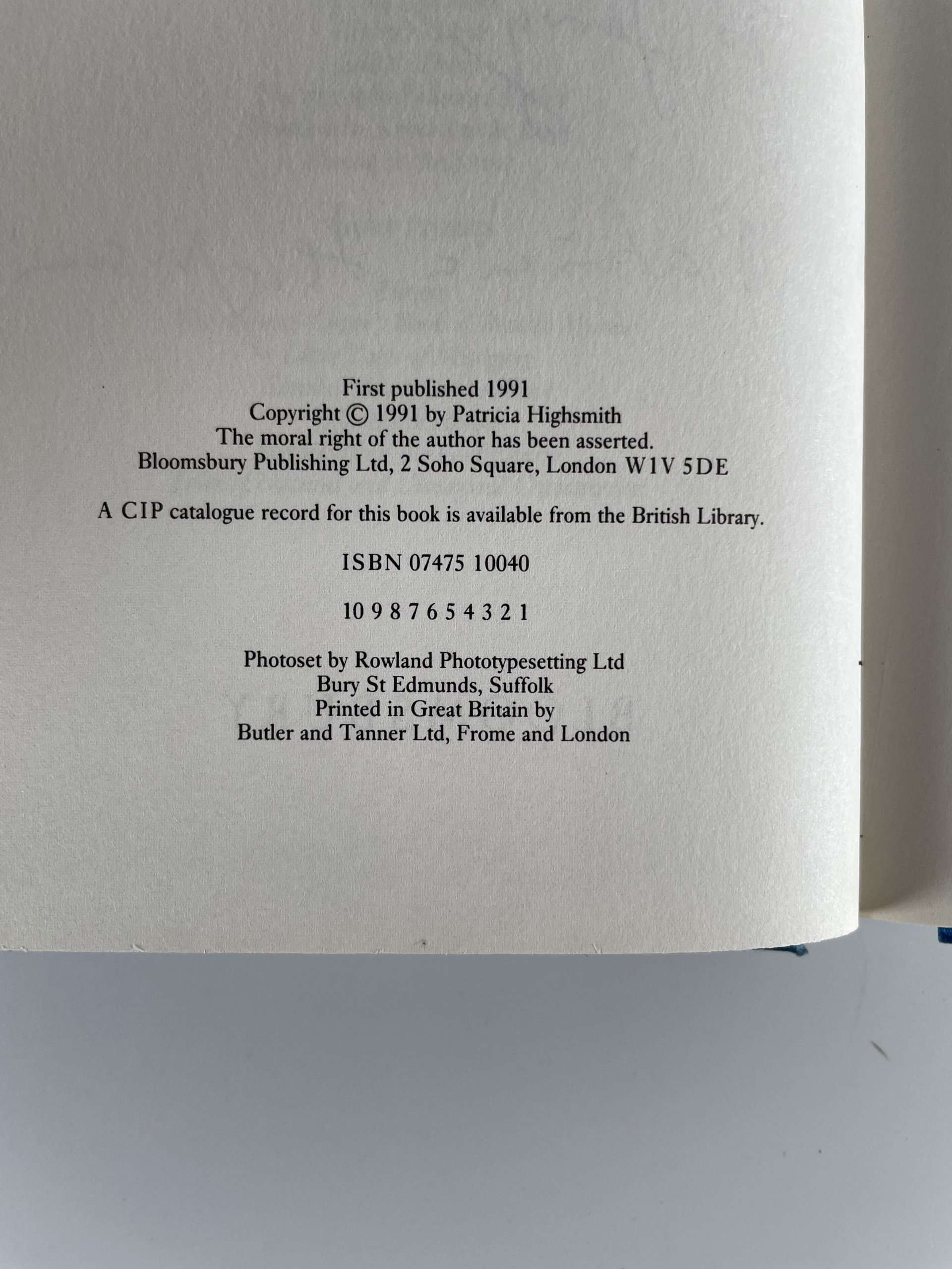 patricia highsmith ripley under water signed first 2