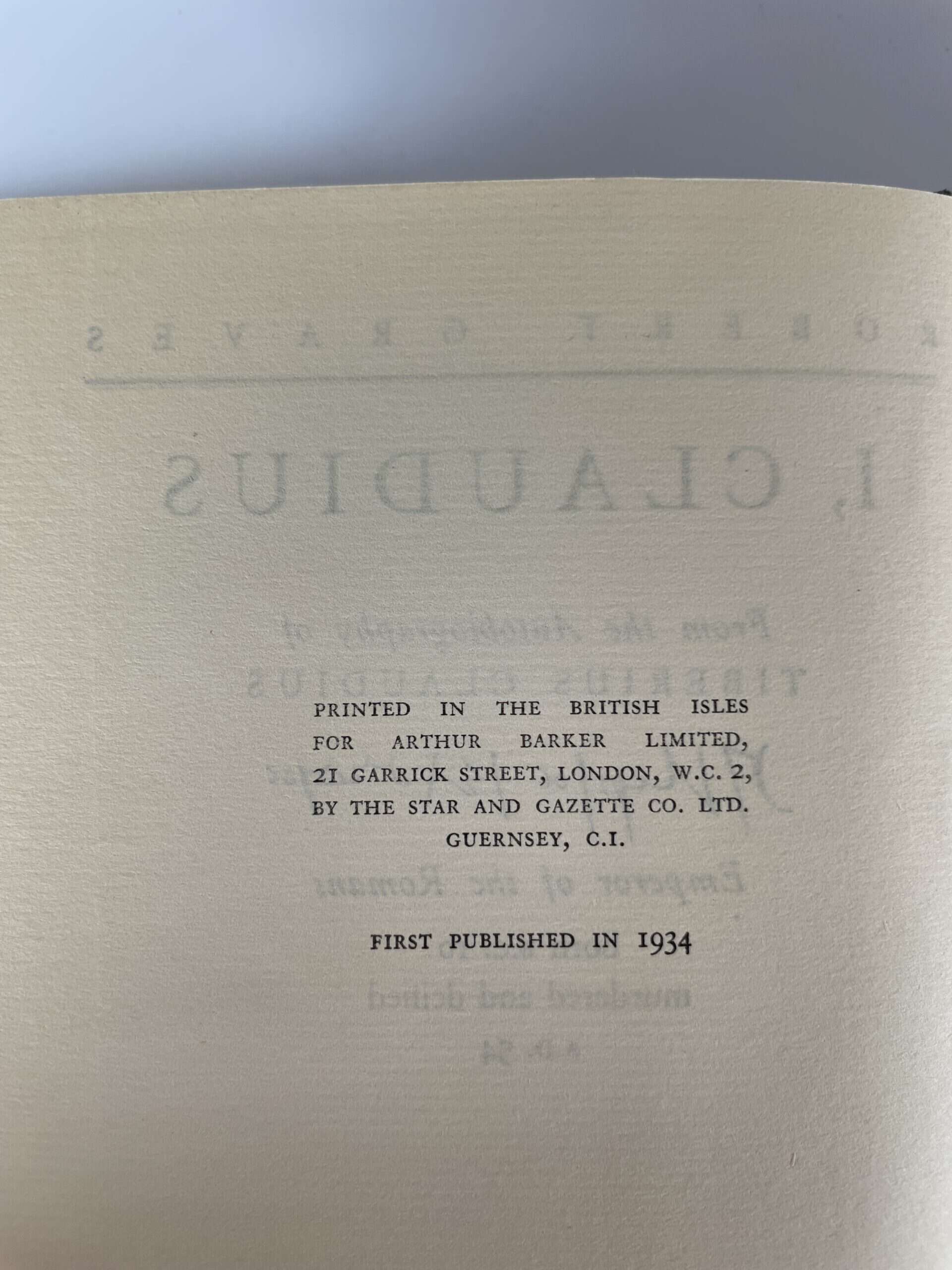 robert graves i claudius first ed2
