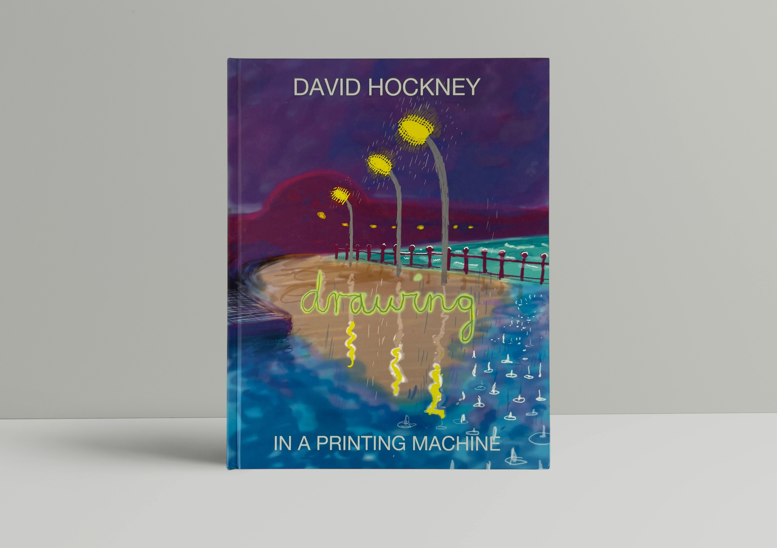 david hockney drawing in a printing machine first1