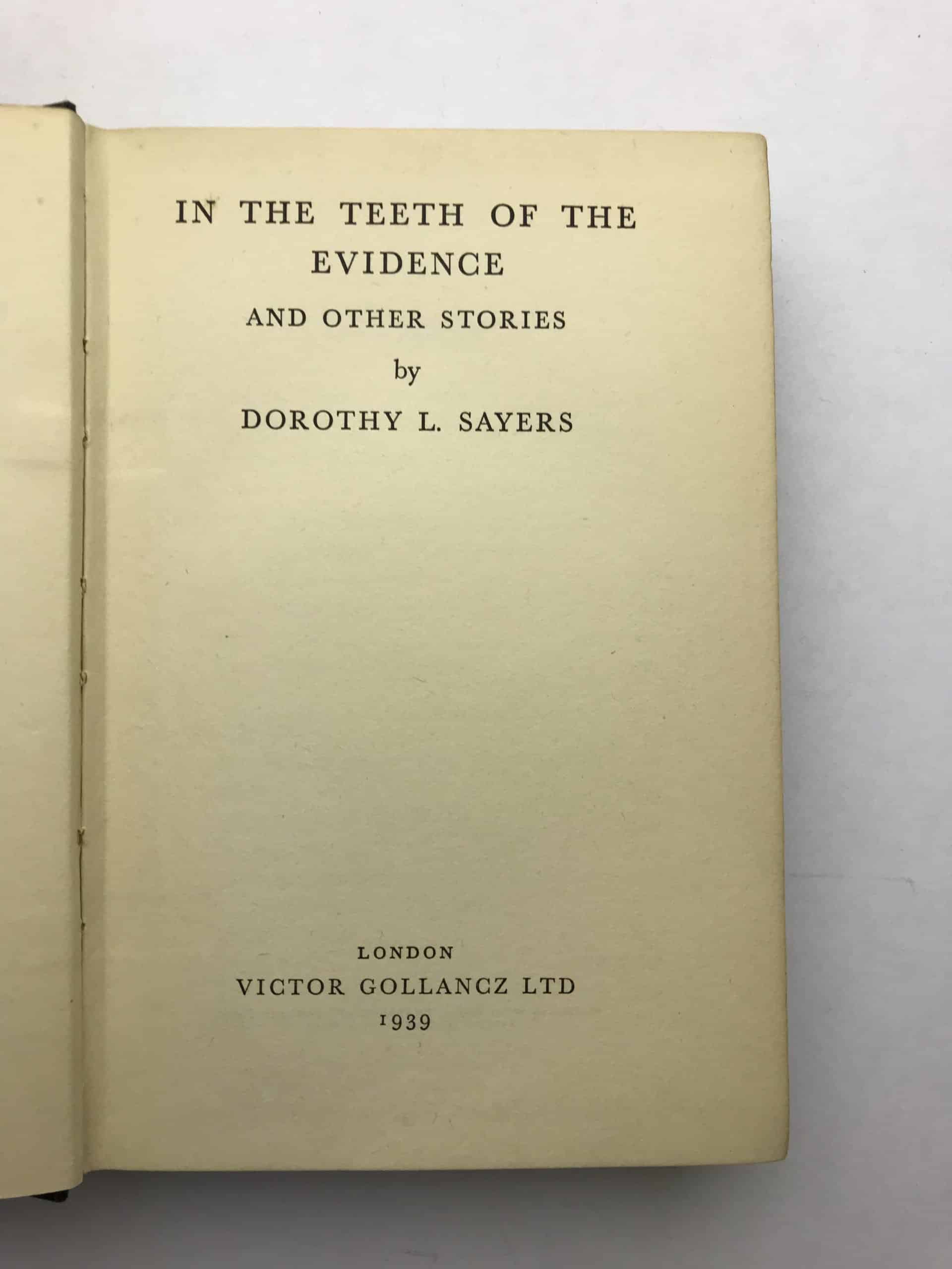 dorothy l sayers in the teeth of evidence first3