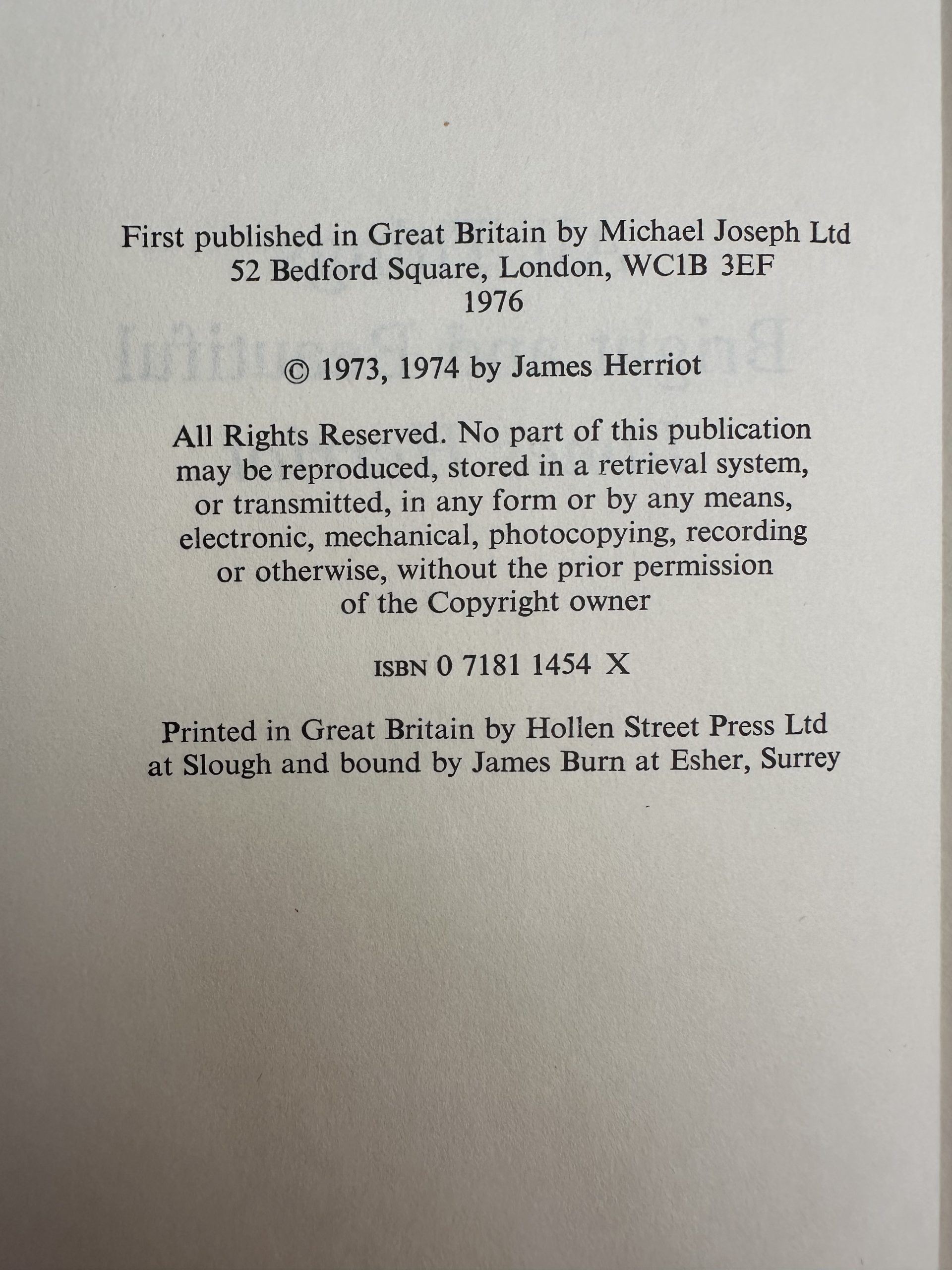 James Herriot - All Things Bright and Beautiful - First Edition 1976 - Image 2