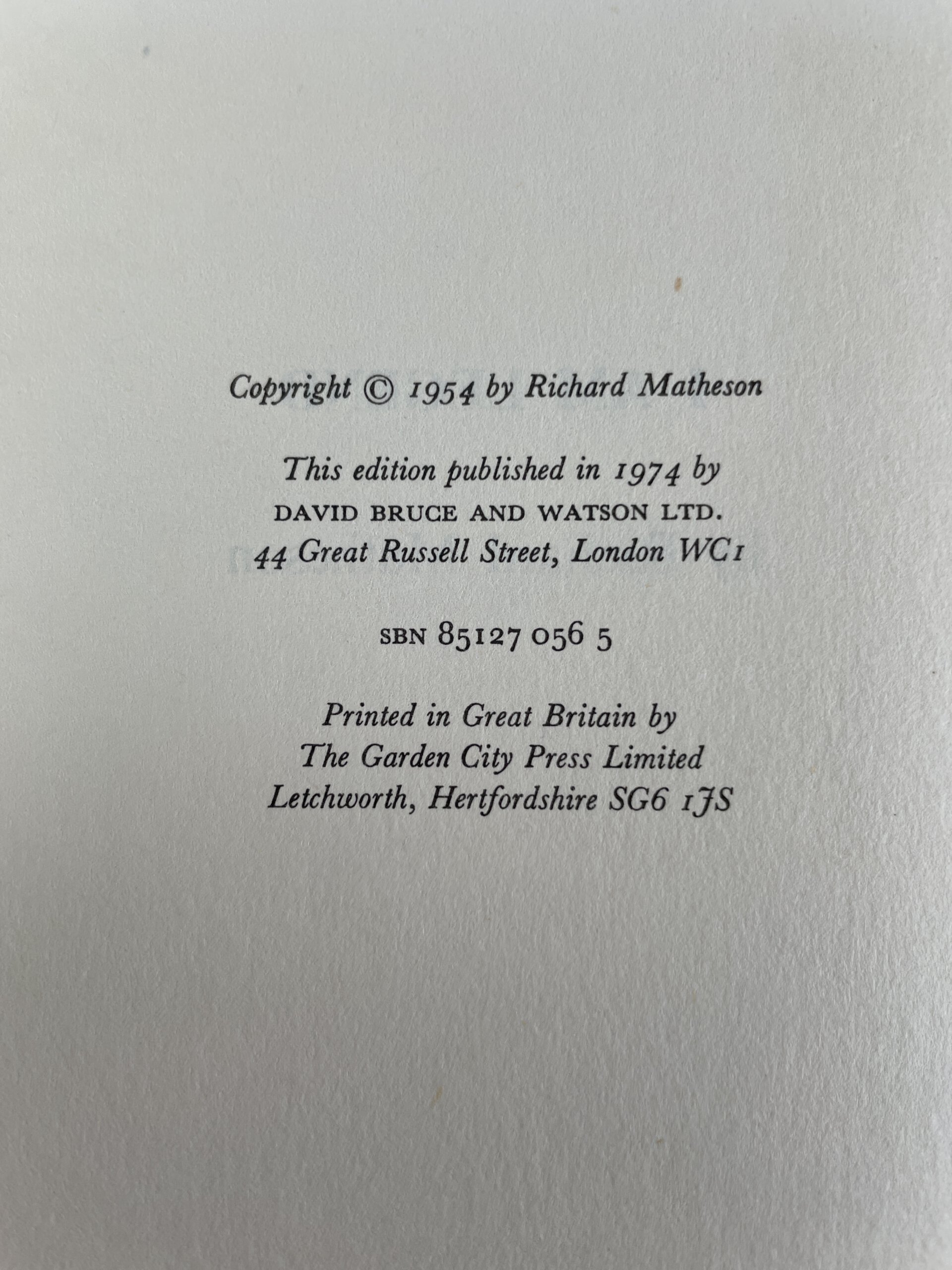 richard matheson i am legend first ed2