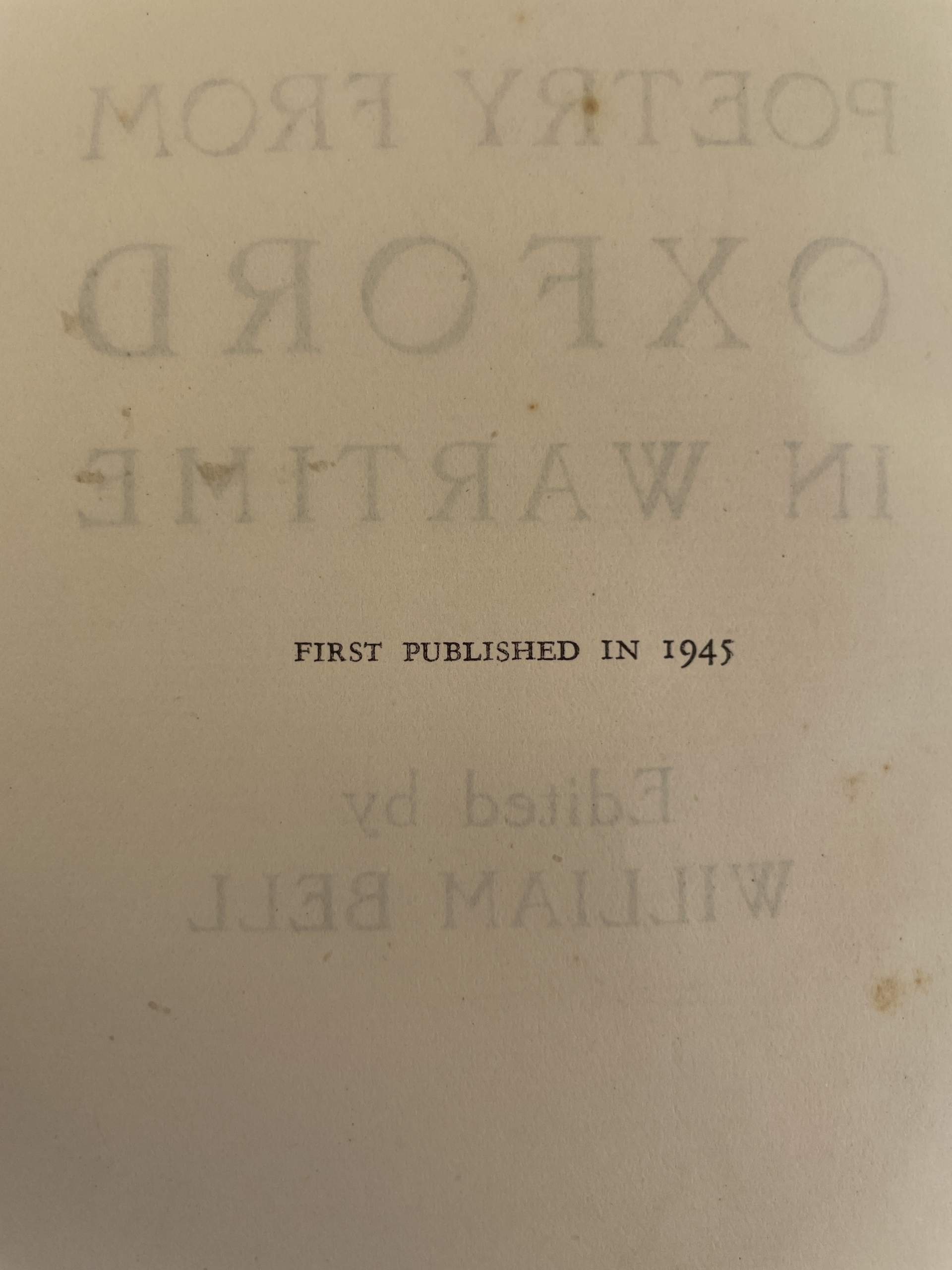 william bell poetry from oxford first ed2