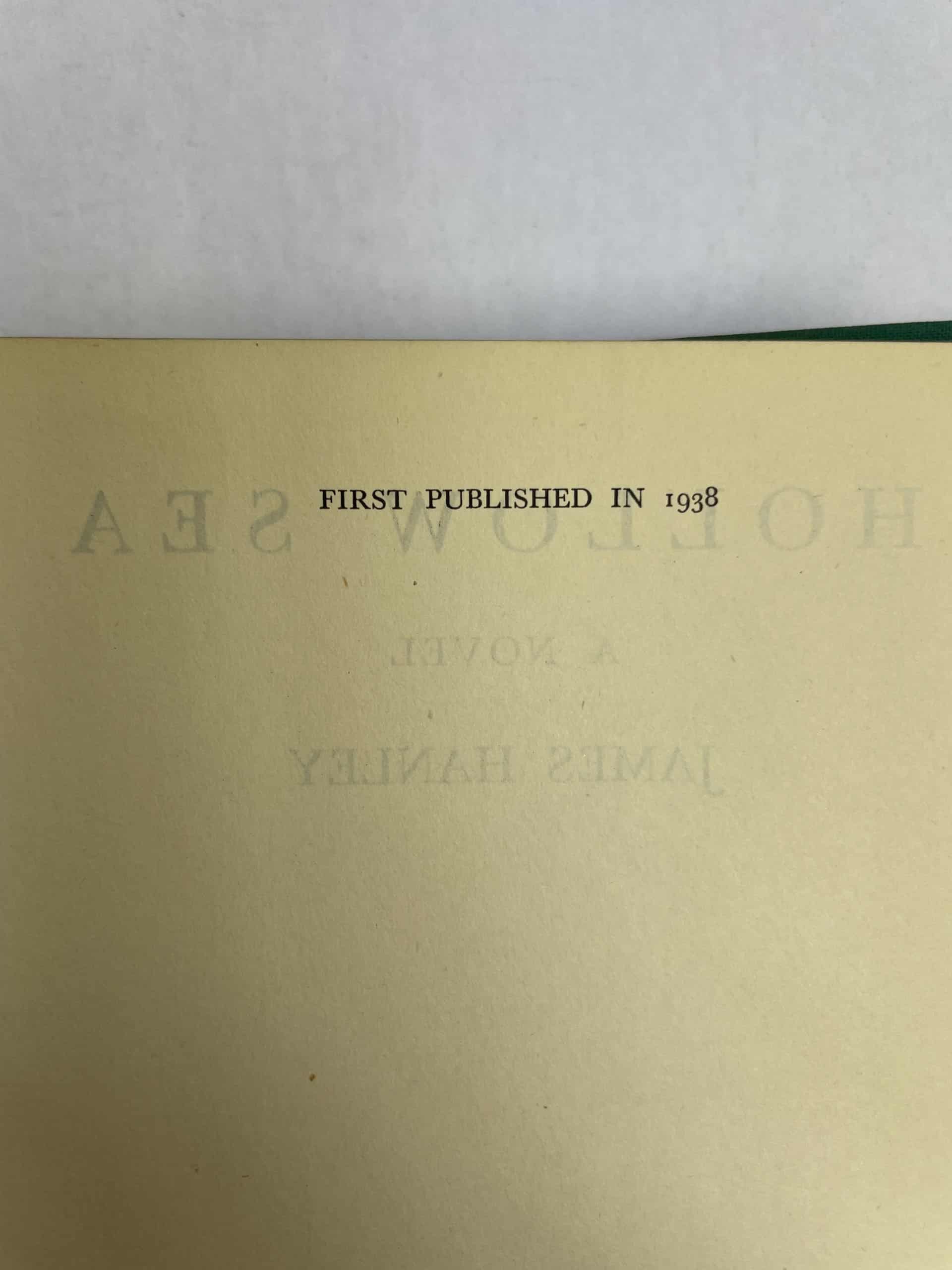 james hanley hollow sea first edition2