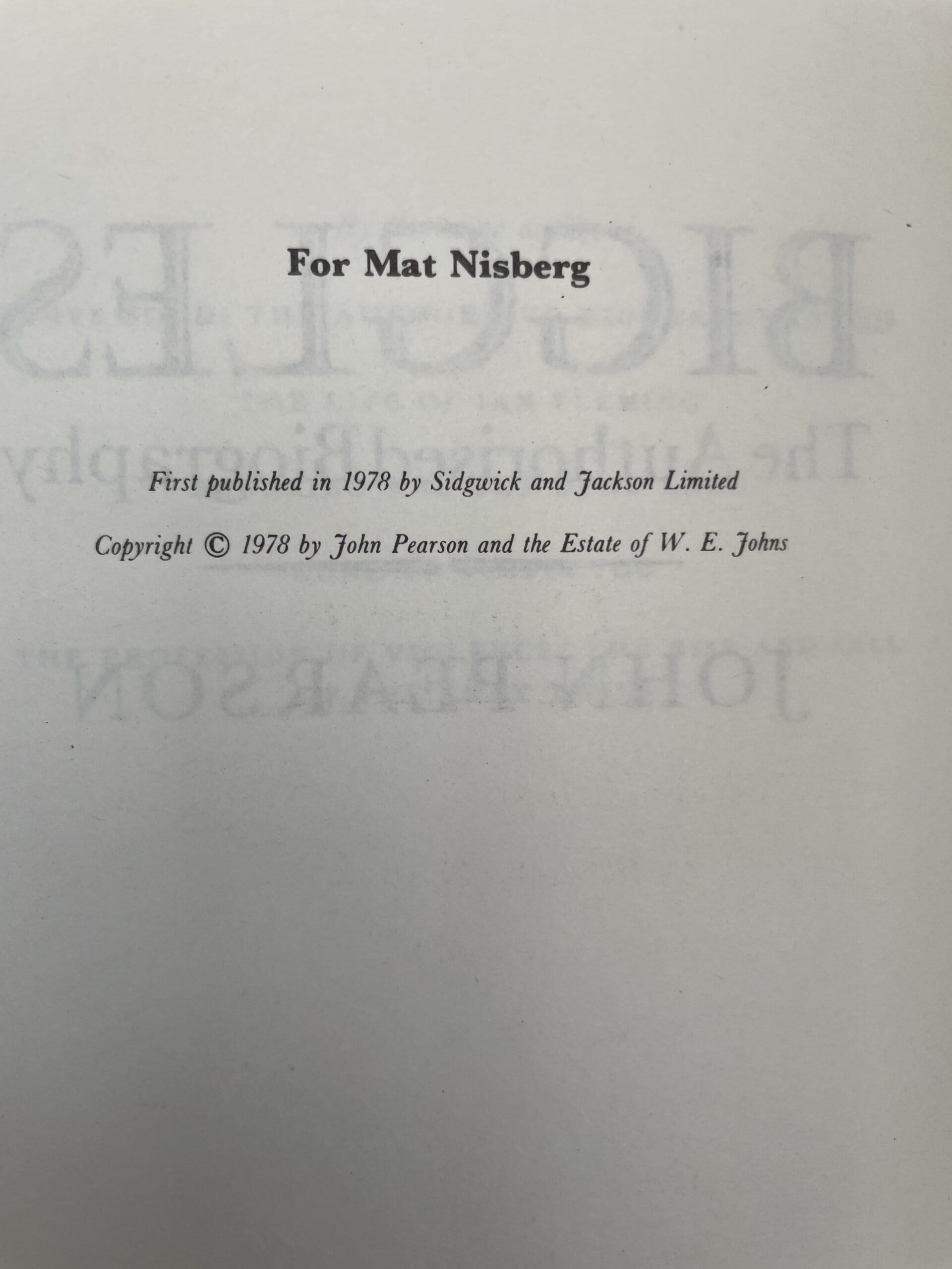 john pearson biggles first edition2