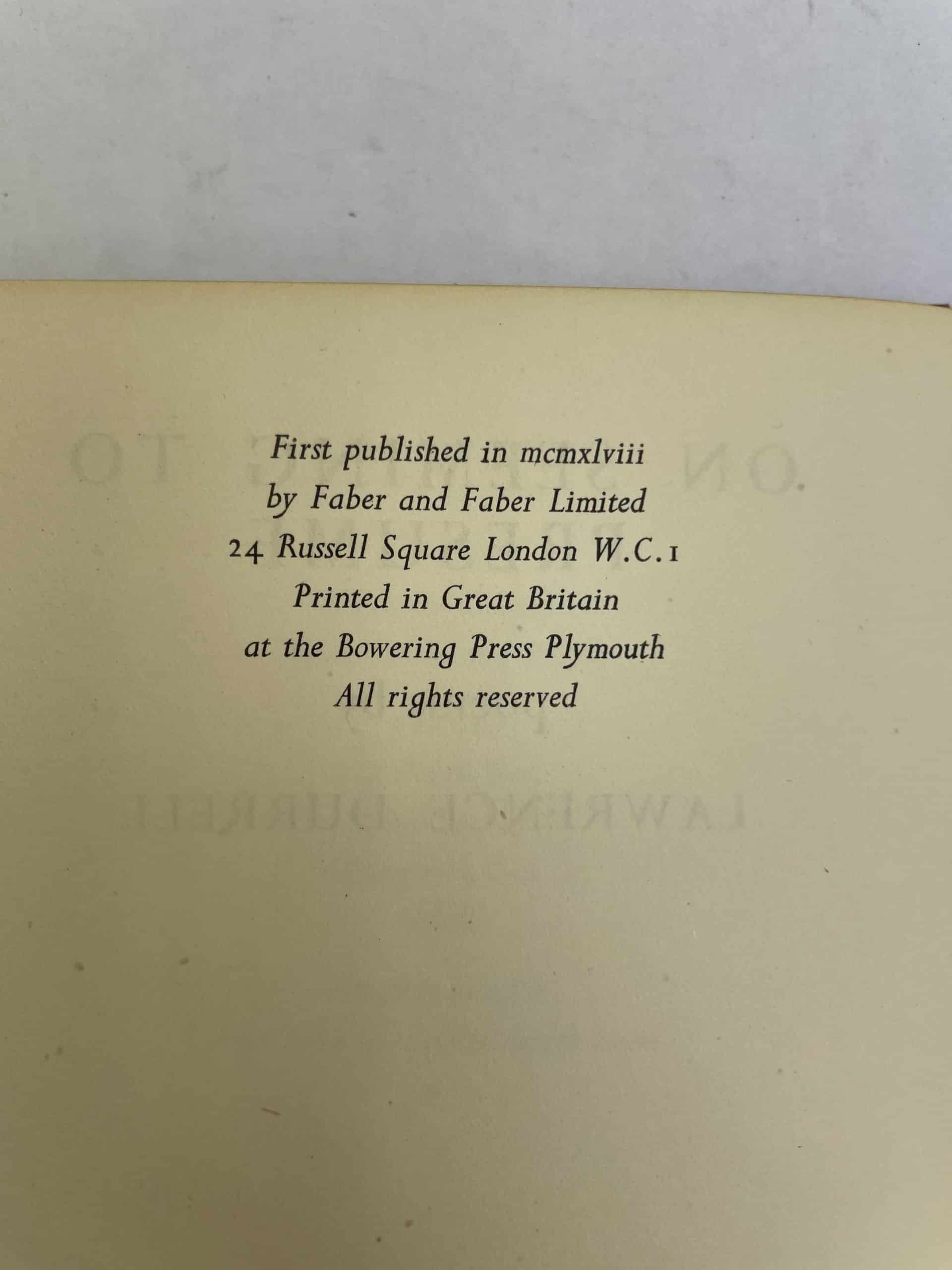 lawrence durrell on seeming to presume first ed2