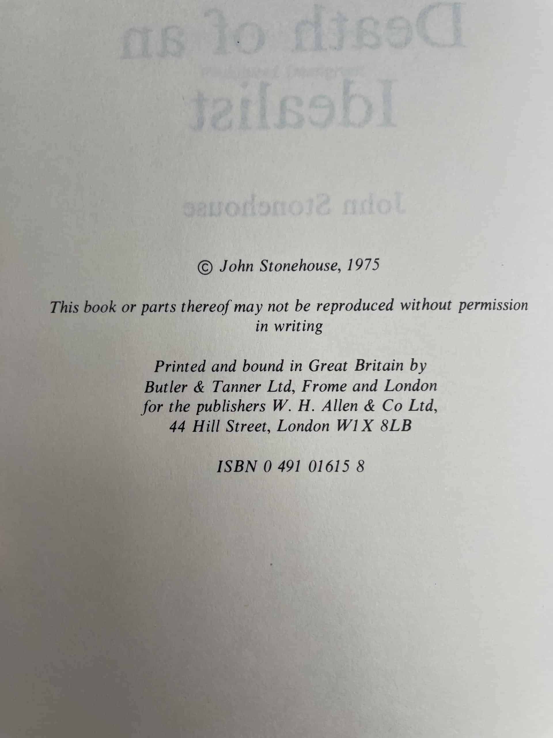 john stonehouse death of an idealist first ed2