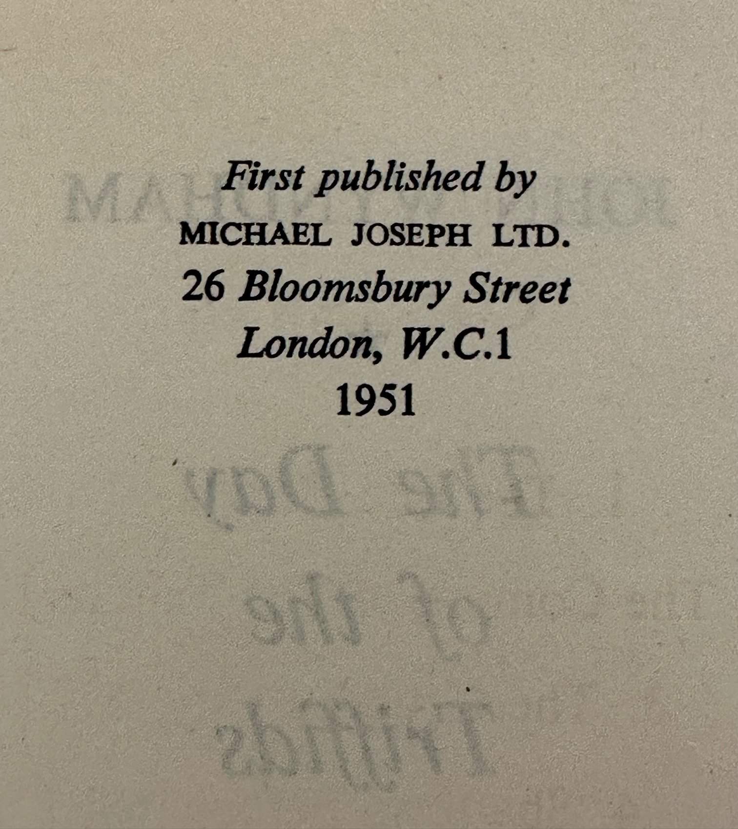 john wyndham the day of the triffids signed first ed2